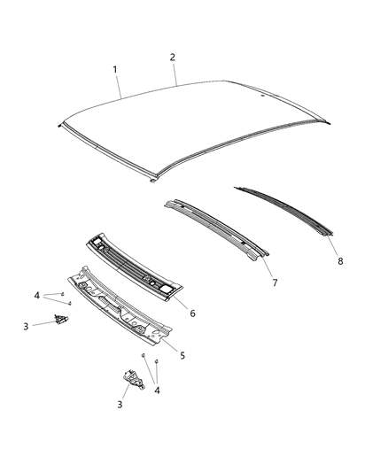 2020 Dodge Challenger Roof Diagram for 68293031AC