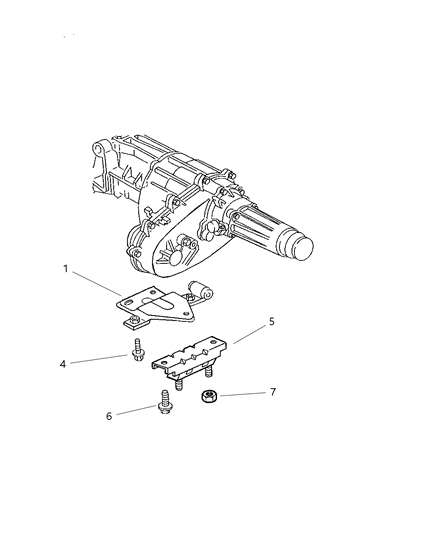 2000 Dodge Ram 3500 Engine Mounting, Rear Diagram 2