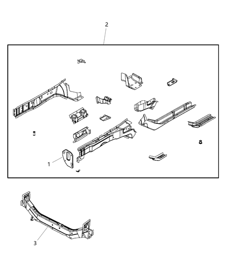 2012 Dodge Journey Rail-Frame Front Diagram for 5067882AJ