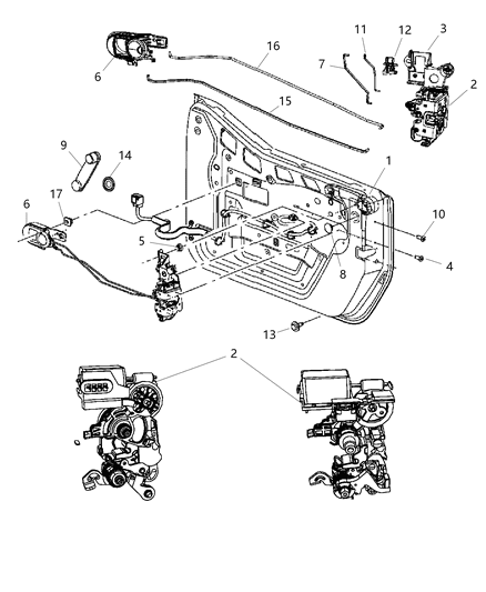 2016 Jeep Wrangler Front Door Latch Diagram for 4589505AJ