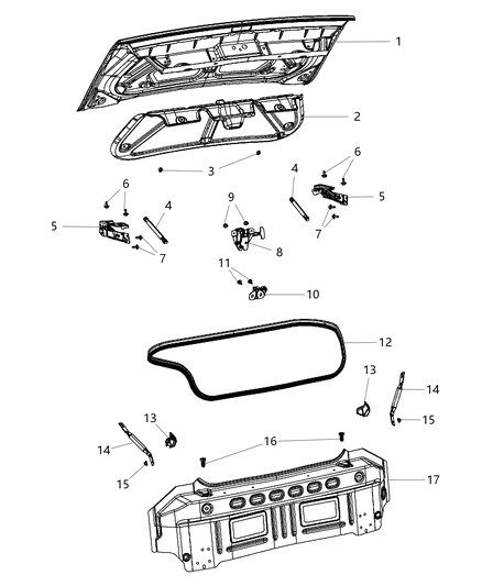 2013 Dodge Challenger Panel-Closeout Diagram for 68027061AC