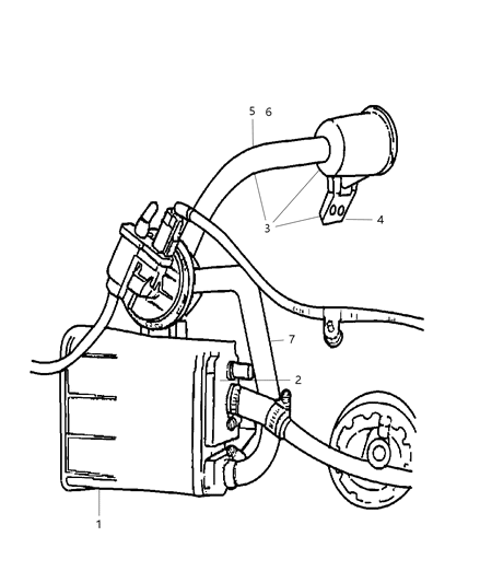 2005 Chrysler Sebring Vacuum Canister & Leak Detection Pump Diagram