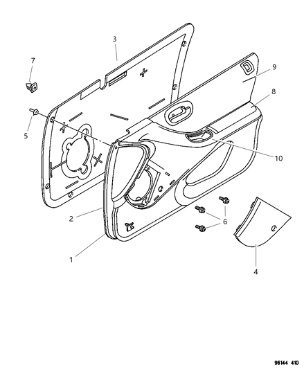 1999 Dodge Stratus Panel-Door Trim Diagram for GS471JKAC