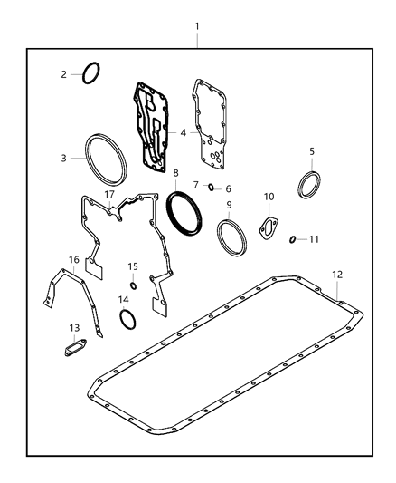 2013 Ram 2500 Lower Engine Gasket Kit Diagram