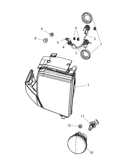 2008 Jeep Commander Lamp-Headlamp Park And Turn Diagram for 55396536AG