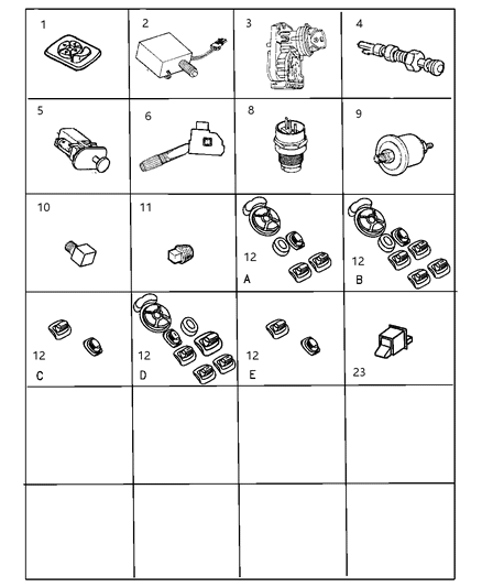 1999 Jeep Cherokee Switches & Sending Units Diagram