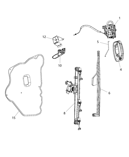 2014 Ram ProMaster 3500 Front Door, Hardware Components Diagram