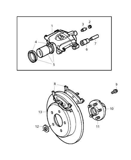 2006 Dodge Grand Caravan Brakes, Rear Disc Diagram