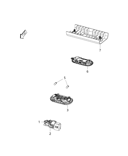 2016 Jeep Wrangler Lamps, Interior Diagram