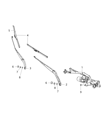 2019 Ram ProMaster City Wiper System, Front Diagram