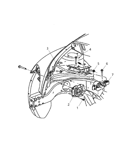 2006 Chrysler PT Cruiser Engine Mount - Front Diagram 2