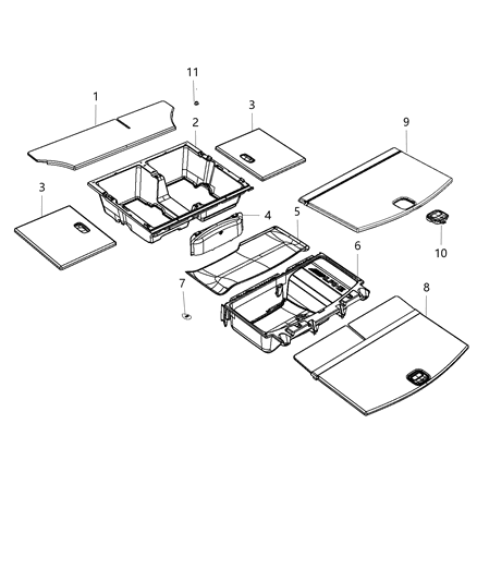 2018 Dodge Durango Cover-Cargo Area Tray Diagram for 5LC38DX9AI