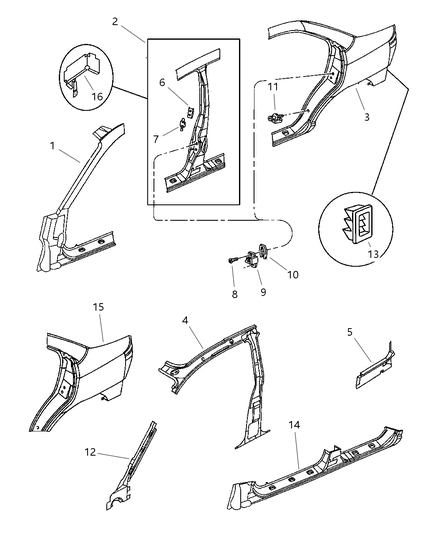 1998 Dodge Neon Aperture Panels Diagram 2