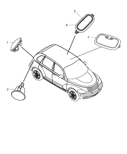 2009 Chrysler PT Cruiser Lamps Interior Diagram