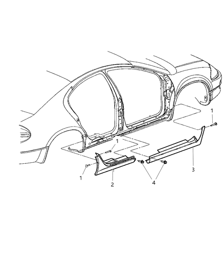 2004 Chrysler 300M APPLIQUE-Fender Diagram for UT571XRAB