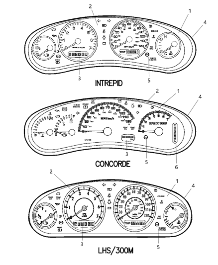 2004 Chrysler 300M Cluster Diagram for 5026413AE