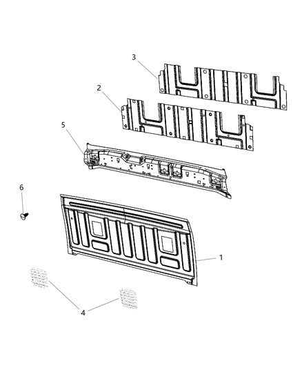 2014 Ram 1500 Aperture Panel And Pillar Supports - Cab Back Diagram