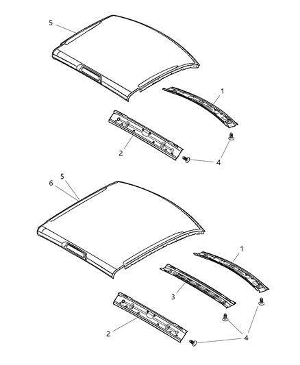 2007 Dodge Ram 2500 Roof Panel Diagram