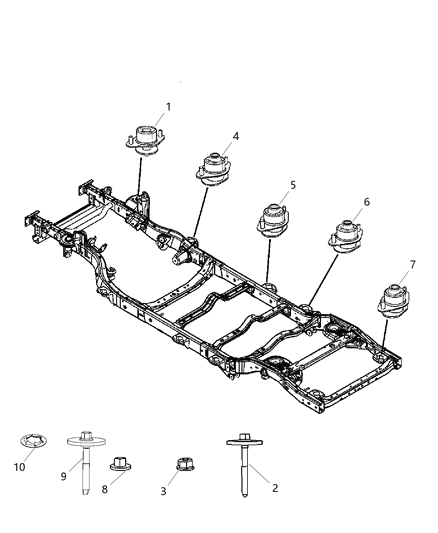 2014 Jeep Wrangler Body Hold Down Diagram