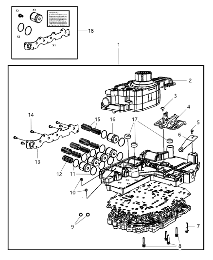 2009 Dodge Ram 2500 Valve Body & Related Parts Diagram 2