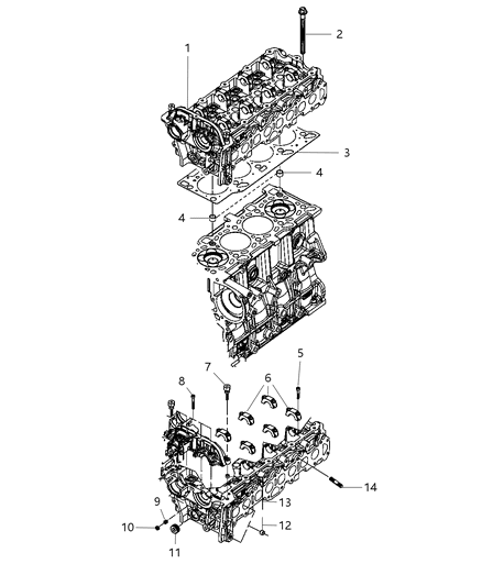 2007 Dodge Nitro Cylinder Head & Cover And Mounting Diagram 1