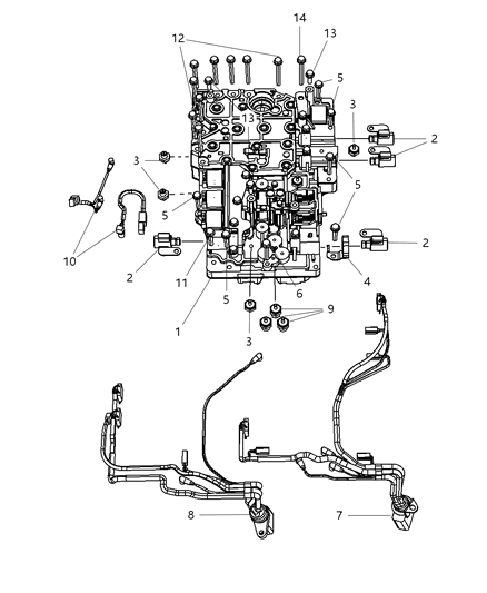 2007 Dodge Ram 3500 Harness-Valve Body SOLENOID Diagram for 68019703AA