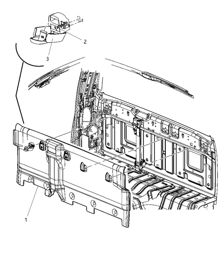 2010 Dodge Ram 1500 Rear Cab Trim Panel Diagram