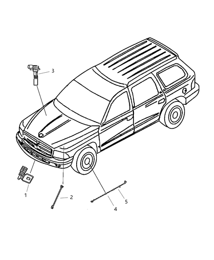 2001 Dodge Durango Sensors Body Diagram