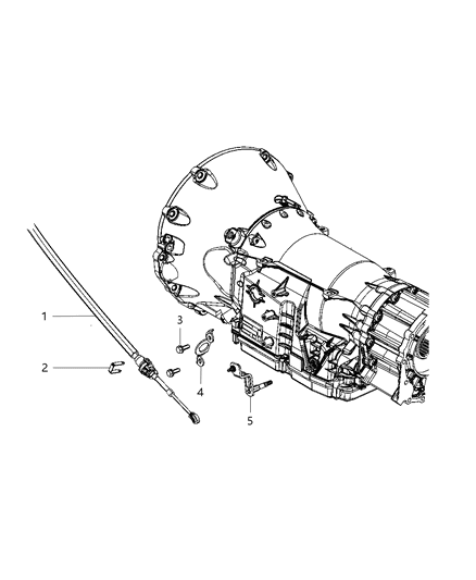 2015 Dodge Charger Gearshift Lever , Cable And Bracket Diagram 5