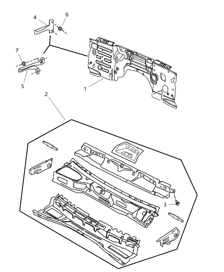 2009 Jeep Liberty Cowl, Dash Panel & Related Parts Diagram