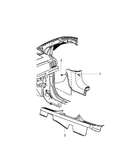 2014 Jeep Compass Cowl Side Panel & Scuff Plates Diagram