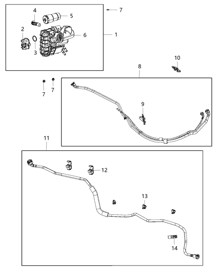 2017 Chrysler 200 Vacuum Canister/Leak Detection Pump Diagram