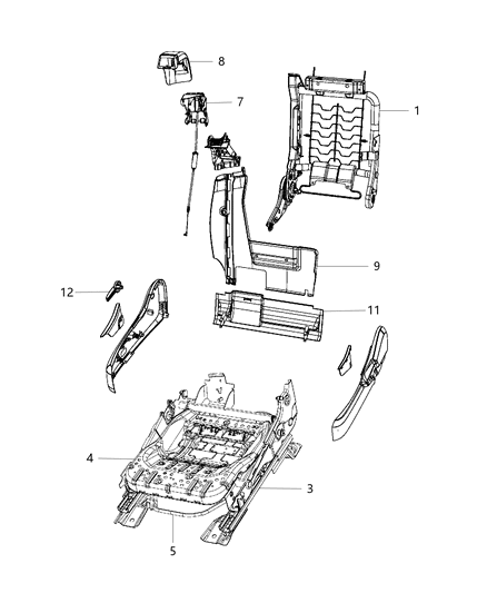 2013 Chrysler 200 Passenger Seat - Manual Diagram 1