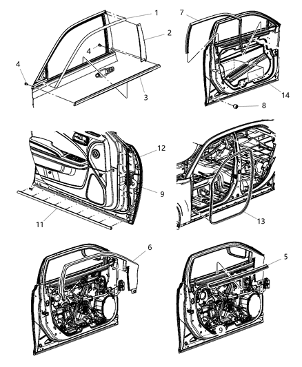 2013 Chrysler 300 WEATHERSTRIP-Front Door Mounted Diagram for 68039975AF