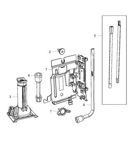 2014 Ram 3500 Jack Assembly & Tools Diagram