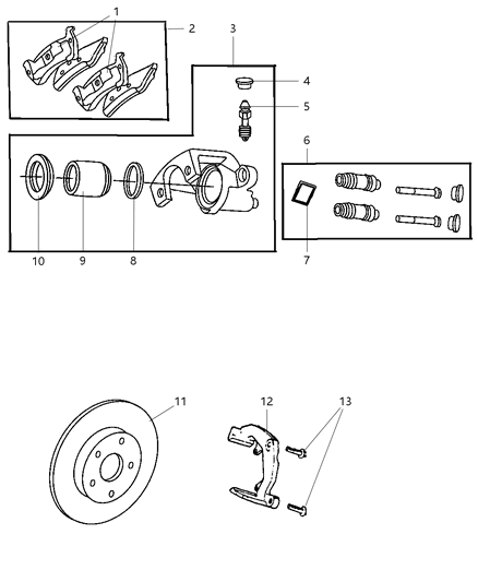 2001 Jeep Grand Cherokee Rear Disc Brake Caliper Diagram