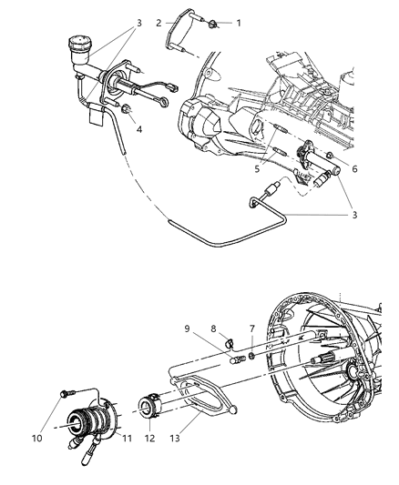 2004 Dodge Ram 1500 Cylinder-Clutch Master Cylinder Diagram for 5037431AA