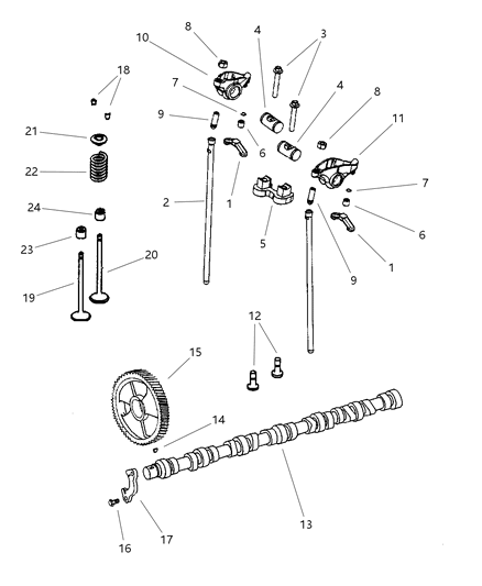 1999 Dodge Ram 1500 Camshaft & Valves Diagram 3