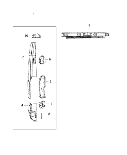 2019 Ram ProMaster 3500 Rear Cargo Opening Diagram