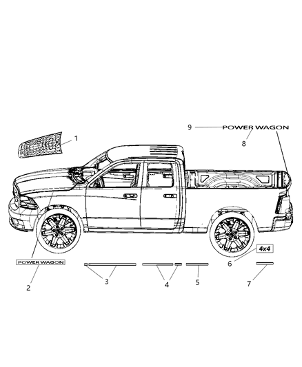 2013 Ram 2500 Decals Power Wagon Diagram