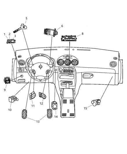 2004 Chrysler 300M Switches - Instrument Panel Diagram