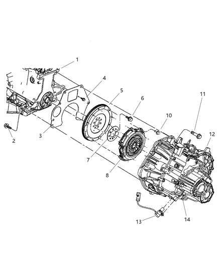 2003 Chrysler PT Cruiser Conventional, Clutch & Pressure Plate Diagram