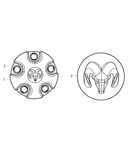 2011 Ram 1500 Wheel Covers & Center Caps Diagram