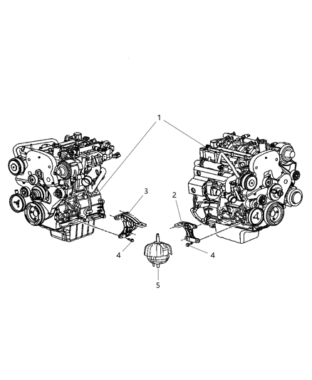 2007 Jeep Liberty Mounts, Front Diagram 2