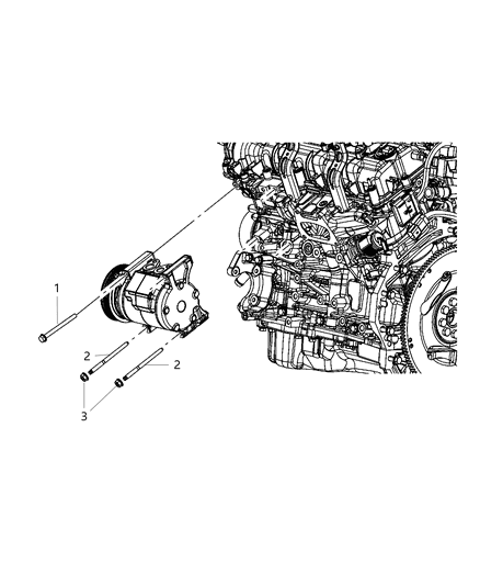 2019 Jeep Grand Cherokee A/C Compressor Mounting Diagram 1