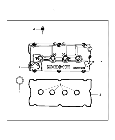 2009 Chrysler PT Cruiser Cylinder Head & Cover Diagram 4