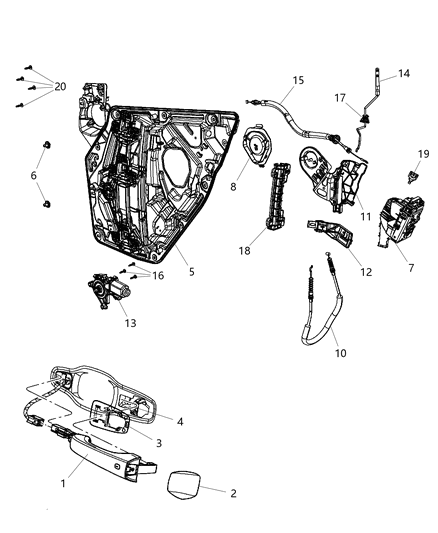 2012 Chrysler 300 Handle-Exterior Door Diagram for 1RH65CDMAD