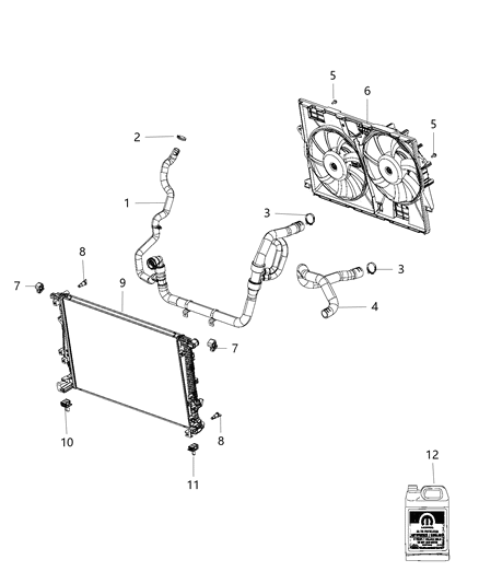 2017 Jeep Cherokee Radiator & Related Parts Diagram 3