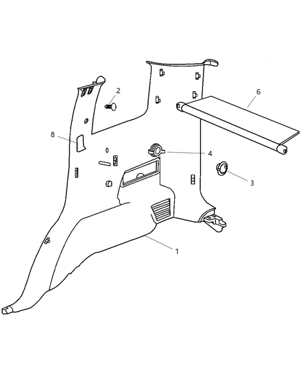 2003 Jeep Liberty Cover-Cargo Compartment Diagram for 5JM751L5AA