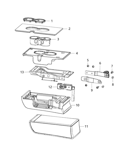 2020 Jeep Compass Cover-ARMREST Diagram for 6GB75PS4AA